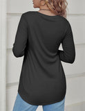 1 x RAW Customer Returns Beluring Women s Casual Long Sleeve Crew Neck T-Shirt Autumn Winter A Black L - RRP €24.0