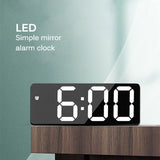 1 x RAW Customer Returns Alarm Clock, LED Display, Digital Mirror Alarm Clock, Battery Plug, Dual-Purpose Clock, Snooze Function, Night Mode, Alarm Clock, Suitable for Bedroom, Office, White - RRP €13.99