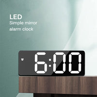 1 x RAW Customer Returns Alarm Clock LED Display Digital Mirror Alarm Clock Battery Plug-In Dual Purpose Clock Snooze Function Night Mode Alarm Clock Suitable for Bedroom Office Clock White  - RRP €13.76