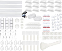 1 x RAW Customer Returns SOULWIT cable management kit, 4 cable sleeves, 7 silicone cable holders, 20 2 self-adhesive cable ties, 37 large cable clamps, 100 cable ties, 20 cable clamp nail clamps, 10 adhesive bases for TV PC - RRP €20.6