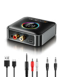 1 x RAW Customer Returns Bluetooth Audio Receiver, 5.4 Bluetooth Receiver, Bluetooth Receiver with RGB Light, Wireless Audio Receiver, Low Latency, HD Audio, Receiver with 3D Surround and RCA AUX, for Home Stereo System - RRP €37.99