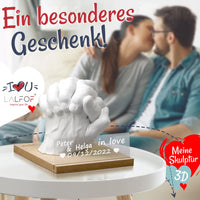 1 x RAW Customer Returns Lalfof 3D Handprint Set for Couples Customizable with Name Partner Gifts . Plaster cast hands couple idea anniversary gift for him anniversary gift for her. 3D Handprint For Couple Gifts - RRP €30.54