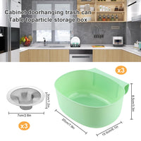 3 x Brand New YiliYa 3 pieces drip tray for kitchen waste to hang, with 3 sink filters for garbage basket for cupboard door, plastic, for hanging green - RRP €43.2