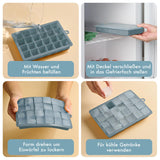 1 x RAW Customer Returns Blumtal 2x24 silicone ice cube tray cube 2.6cm - ice cube container cube size M, BPA free, easy to remove ice cubes, Grey Blue - Light Blue - RRP €10.34