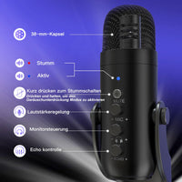 1 x RAW Customer Returns zealsound USB microphone, condenser microphone for PC mobile phone, PS4, PS5, microphone PC USB C for gaming, podcast, recordings, streaming, ASMR with mute gain echo, adapter for phone, compatible with Mac, Windows - RRP €45.6