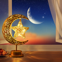 1 x RAW Customer Returns IWTBNOA LED Ramadan Lights Moon Lamp, LED Moon Star Table Lamp, Ramadan Fairy Lights, Iron Ramadan Crescent Lamp, Ramadan Decoration Lamp, Eid Lights, Muslim Islam Table Decoration Battery Operated - RRP €23.18