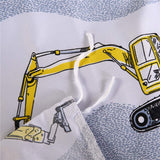 1 x RAW Customer Returns AShanlan children s boys bed linen 135 x 200 excavator construction site truck motif children s bed linen set 100 microfiber white grey duvet cover with pillowcase 80 x 80 cm - RRP €27.22