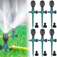 1 x RAW Customer Returns Lawn sprinkler, 6 pieces water sprinkler adjustable, automatic irrigation garden sprinkler, automatic rotating garden sprinkler, sunken sprinkler lawn sprinkler, multifunctional garden sprinkler - RRP €11.09