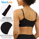 1 x RAW Customer Returns Vertvie Womens Stretch Thin No Wire Push up Yoga Sports Bra Top Set for Fitness Training Padding 2 3 Pack Size XL Labels 2XL, 3 Black  - RRP €27.22