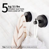 1 x RAW Customer Returns YOHOM Suction Cup Hook Stainless Steel Towel Holder with Suction Cup Bathroom Towel Hook Extra Strong Vacuum Hook Bathroom Shower Kitchen Suction Cup Coat Hook Suction Cup Wall Hook Matt Black 2 Pieces - RRP €18.99