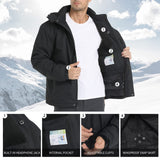 1 x RAW Customer Returns Dr.Cyril Men s Waterproof Ski Jacket Warm Winter Snow Coat Hood Windproof Raincoat XL, Black  - RRP €76.88