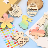 7 x Brand New SPOKKI 287 pieces Easter wooden pendants, Easter decoration with string, Easter egg decoration, Easter eggs for painting DIY crafts with pigments gold powder rhinestones brush Easter bunny chicken flowers - RRP €142.8