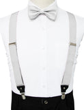 1 x RAW Customer Returns JEMYGINS Men s Suspenders with Four Clips and Elastic Strap on the Back including Red Bow Tie Set - RRP €24.0