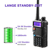 1 x RAW Customer Returns BAOFENG GT-5R Walkie Talkie 2pcs, Dual Band Radio for UHF VHF 144-146 430-440MHz, Long Range with Memory for 128 Channels, 1800 mAh Battery, Headphones for Adults, Supported by Chirp - RRP €61.99