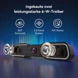 1 x RAW Customer Returns Bazivve Bluetooth PC Speakers, RGB Computer Soundbar Speakers for PC Monitor, HiFi Stereo Gaming Speakers with Connection for Desk or Laptop - RRP €27.22