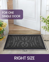 1 x RAW Customer Returns DEXI outdoor doormat, non-slip, 44 x 75 cm, dirt trapper mat, outdoor washable, weatherproof doormat outside inside, for front door, balcony or patio door, gray - RRP €30.25