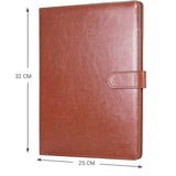 1 x RAW Customer Returns A4 Leather Document Folder Clipboard with Clip Document Folder Clipboard Folders Brown  - RRP €20.64