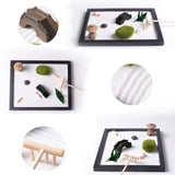 1 x RAW Customer Returns Zen Garden Set, Zen Sand Meditation Ornaments, Mini Meditation Rock and Sand Garden Wooden Base, Buddha, White Sand, Chinese Ornament for Relaxation Meditation 574  - RRP €23.99