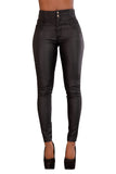 1 x RAW Customer Returns Glook Women s Faux Leather Pants Skinny Biker Pants Leather Look High Waist Jeans 40, Black  - RRP €41.83