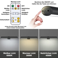 1 x RAW Customer Returns Starxing Rechargeable Wireless Painting Lamp, 2 in 1 Painting Light with Remote Control, 300LM Battery Dimmer Display Lights, 3 Modes Magnetic Wall Light for Artwork Black-30cm  - RRP €31.43