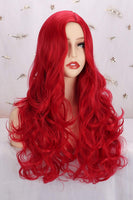 1 x RAW Customer Returns ColorfulPanda Women s Red Long Curly Curly Wig Heat Resistant Synthetic Cosplay Wig for Women Halloween and Party Fancy Dress with 1 Wig Cap Long Red  - RRP €24.04