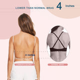 1 x RAW Customer Returns Low Back Bras for Women - Seamless Underwire U Shape Backless Invisible Multi Convertible Straps Bra Nude, X-Large  - RRP €32.99