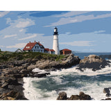 1 x Brand New Portland Maine Lighthouse Painting Portland Head Light Paint by Numbers Kits Canvas DIY Seascape Oil Painting for Kids Adults Beginner with Brushes and Acrylic Nordic Art Without Frame  - RRP €20.4