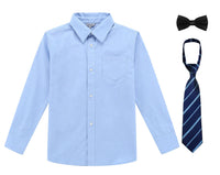 1 x RAW Customer Returns BIENZOE Boys School Uniform Long Oxford Shirt Pack Blue Size 6 - RRP €27.99