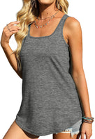 1 x RAW Customer Returns Famulily Women s Summer T-Shirt Sleeveless Tops Blouse Loose Shirt Tank Top Vest Tops, Grey, S - RRP €20.16