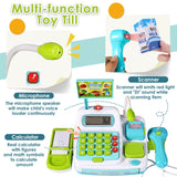 1 x RAW Customer Returns BUYGER children s cash register toy, electronic cash register with scanner, microphone, sound, calculator function, shop accessories, role play for children aged 3 and over - 25 x 12 x 16 cm - RRP €23.76