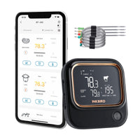 1 x RAW Customer Returns Bluetooth Wi-Fi Barbecue Thermometer, INKBIRD IBT-26S Kitchen Thermometer, APP Control, Temperature Alarm and Timer, Rechargeable, 4 Probes, for Meat and Oven BBQ Food 2.4G , Digital - RRP €79.99