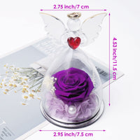 1 x Brand New ENLENCE Eternal Rose in Angel Glass Dome, Gifts for Mom, Mother s Day Gift, Preserved Flower Birthday Gift for Women, Angel Figurine Made of Glass, Christmas, Mother s Day, Valentine s Day Anniversary - RRP €19.15