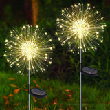 1 x RAW Customer Returns Redefun Solar Garden Lights, 2Pcs 120 LED Solar Firework Lights, Waterproof Star Lights for Lawn and Yard, Wedding Party Warm White  - RRP €22.8