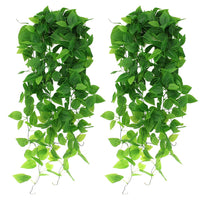 1 x RAW Customer Returns YPLonon Artificial Hanging Plants Pack of 2 Plastic Plants Hanging Lush Plants Green Dill Leaf Wall Hanging 110cm Hanging Artificial Plants for Indoor Outdoor Balcony Pot Wedding Decoration - RRP €13.61