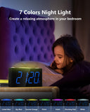 1 x RAW Customer Returns Loud Digital Alarm Clock, Large LED Display, 7 Color Night Light, Dimmer, 2 USB Charging Ports, 12 24 H, Power Socket, Battery Backup for Heavy Sleepers Kids Teens Boys Girls Seniors - RRP €24.99