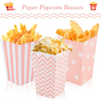 1 x RAW Customer Returns 12 Pieces Popcorn Bag, Popcorn Bag, Popcorn Boxes Polka Dot and Striped, Snack Cardboard Candy Box, Candy Container For Party Birthday Wedding Gift Movie Night Snack Pink  - RRP €6.88