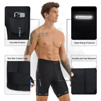 1 x RAW Customer Returns X-TIGER cycling shorts men with 5D seat pad, cycling shorts men breathable quick-drying cycling shorts with 3 pockets - RRP €32.99