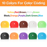 1 x RAW Customer Returns 120 Pieces Key Caps Tags Labels Covers Set, Plastic Key Identification Coding Rings 10 Colors Key Caps Covers 2 Styles Key Cap for House Keys - RRP €11.09