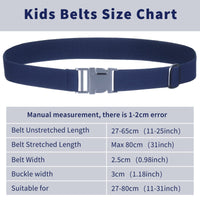 1 x RAW Customer Returns Children s Elastic Buckle Trousers Belt - Stretch Belt with Zinc Alloy Buckle Adjustable Belt for Boys Girls Easy Clasp Belt Black  - RRP €12.08