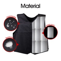 1 x RAW Customer Returns HEPUBAR stab protection vest, protective vest, stab resistant for men, slim fit, V neck, sleeveless, with 4 buttons, for police, safety protection stab protection vest  - RRP €85.53