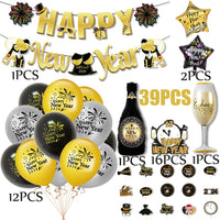 18 x Brand New WIDEBG New Year s Eve Decoration 2024 New Year Balloons New Year s Eve Decoration Happy New Year Banner Cake Decoration Champagne Bottle Foil Balloons Star New Year s Decoration 2024 Party 39 Pieces  - RRP €386.28