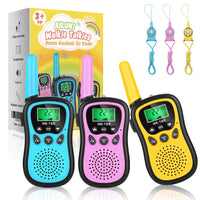 1 x RAW Customer Returns AILUKI Pack of 3 Walkie Talkie Children s Toys 4KM Range Radio 8 Channels 10 Ringtones with Flashlight LCD Display Lanyards Ideal for Camping, Shopping, Amusement Park, Camping, Indoor - RRP €30.24