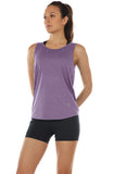 1 x RAW Customer Returns icyzone Workout Tank Tops for Women - Open Back Strappy Athletic Tanks Yoga Tops Gym Shirts 2 Pack - Purple - X-Large  - RRP €26.21