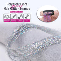 1 x RAW Customer Returns LANCAINI Clip-in Hair Tinsel Extensions Pack of 12 clips 20 Inch, Silver Glitter Tinsel Hair Extensions, Festival Gift Tinsel Fairy Hair Extension Party Dazzle for Women Girls Kids - RRP €15.13