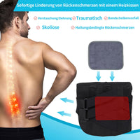 1 x RAW Customer Returns GINEKOO Heated Back Support Belt, Heat Belt with Rechargeable Battery to Relieve Back Pain, Back Brace for Women and Men for Herniated Disc, Sciatica, L - RRP €46.89