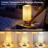 1 x RAW Customer Returns FANSANMY bedside lamp set of 2, bedside lamp touch dimmable with 2 USB quick charging ports, 3 color temperatures and stepless dimming, 2 E27 6W light bulbs for bedroom, living room, office - RRP €49.99