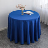 1 x RAW Customer Returns Round Satin Tablecloth, Plain Polyester Kitchen Dining Room Tablecloth for Christmas Wedding Tablecloth, Banquet Hotel Birthday Party Garden Decorations, Royal Blue, 160cm Round - RRP €22.8