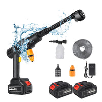 1 x RAW Customer Returns Cordless high pressure cleaner, 2x7500mAh mobile high pressure cleaner with 6 in 1 multi-spray nozzle, 45Bar 21V high pressure cleaner with foam jug 5M hose for car washing garden pet carpet cleaning - RRP €79.74