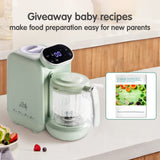 1 x RAW Customer Returns 5-in-1 baby food processor, baby food maker, baby puree maker, baby food preparation, bottle warmer - baby steaming, mixing, warming green  - RRP €117.96