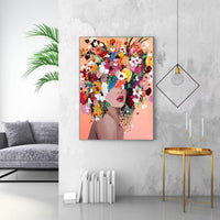 1 x RAW Customer Returns UNIQUORS Painting by Numbers Children Flowers, Oil Painting on Canvas Hand Painted Abstract Colorful Woman, Paint by Numbers, Modern Painting with 3 Brushes and Acrylic Paints for Adults without frame 40 x 50 cm - RRP €12.26